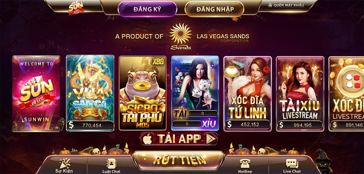 Giao diện game bài đổi thưởng Sunwin